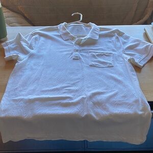 J. Crew Classic White Pique Polo Shirt